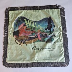 Hollywood Boulion Fringe Retro 1999 Decorative Pillow Sham 18x18 Avo Green